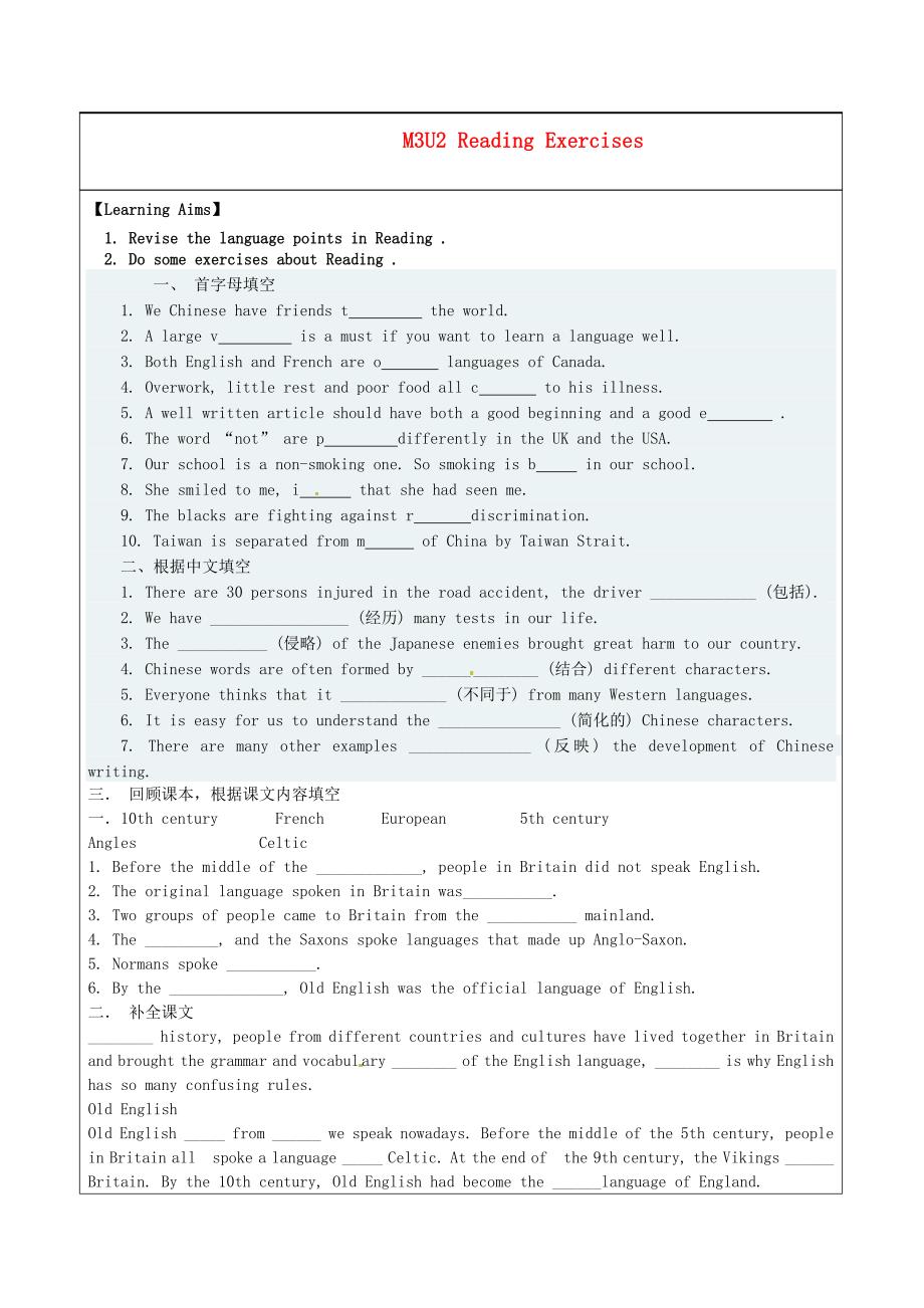 江苏省徐州市睢宁县宁海外国语学校高中英语 m3 unit2 language reading 译林牛津版必修3_第1页