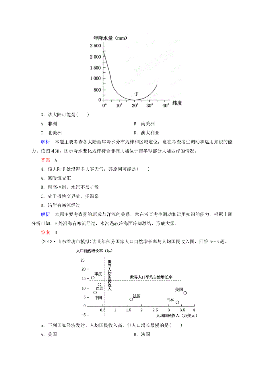 山东省冠县武训高级中学高考地理复习 世界地理、中国地理与3s技术检测题_第2页