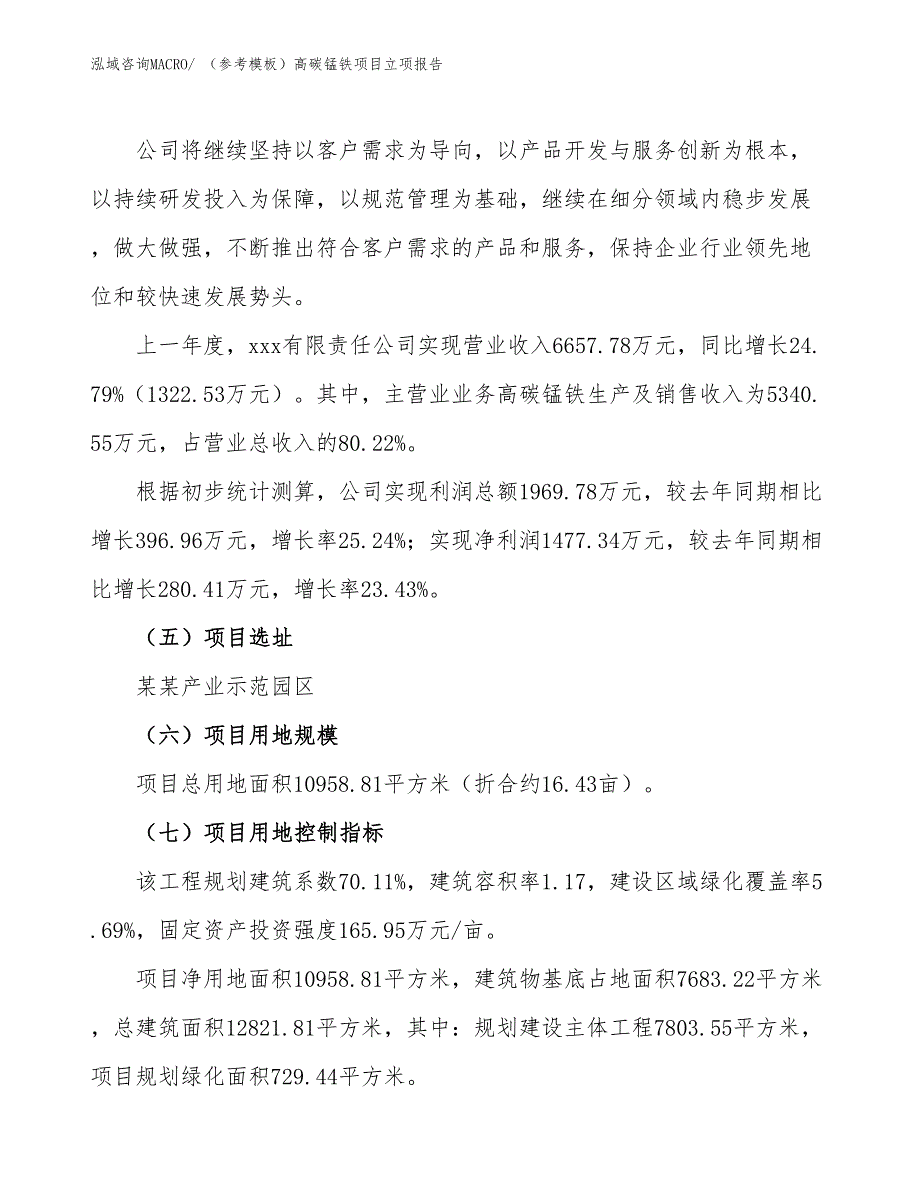 （参考模板）高碳锰铁项目立项报告_第2页