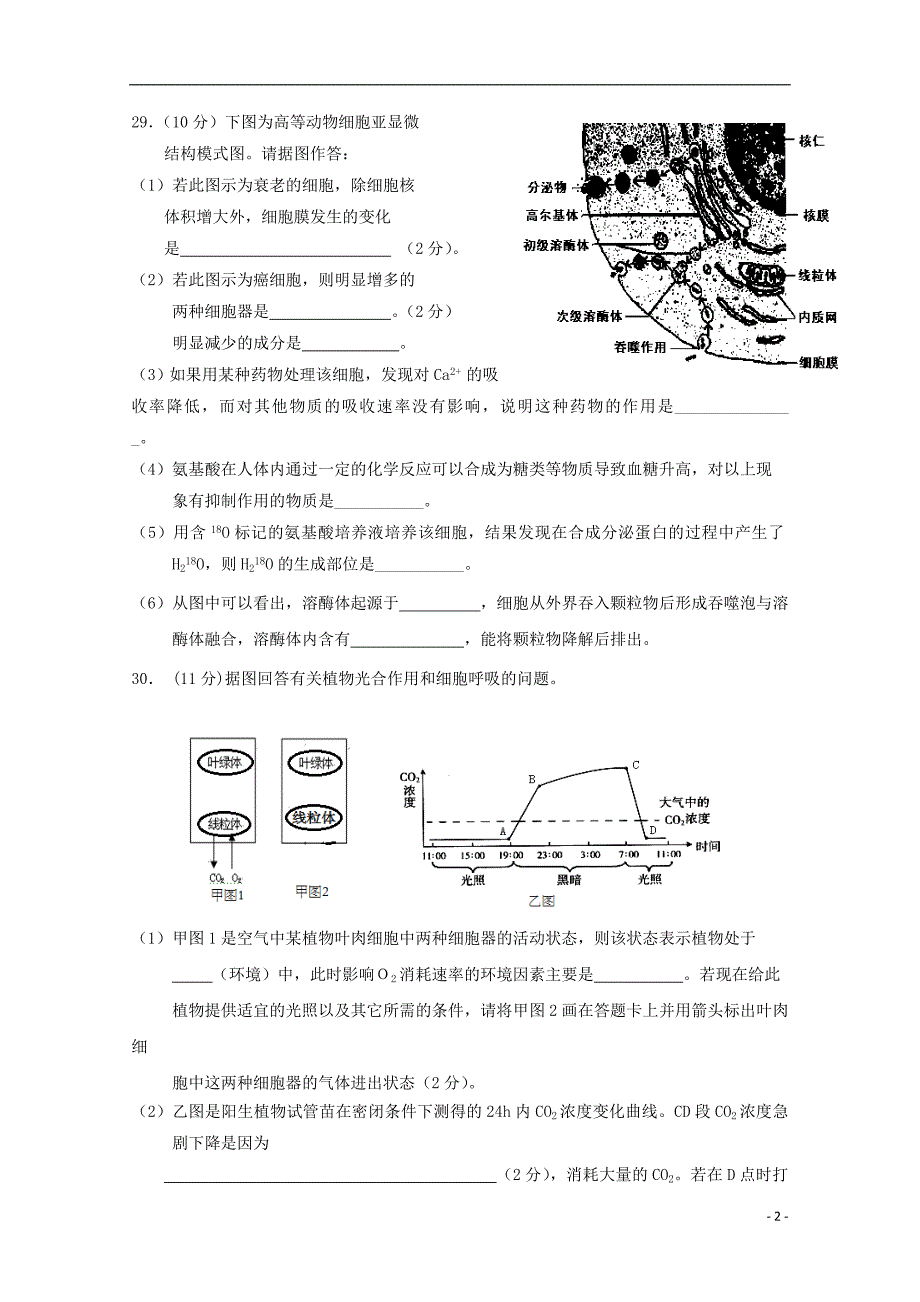 广东省2016届高三生物10月月考试题_第2页