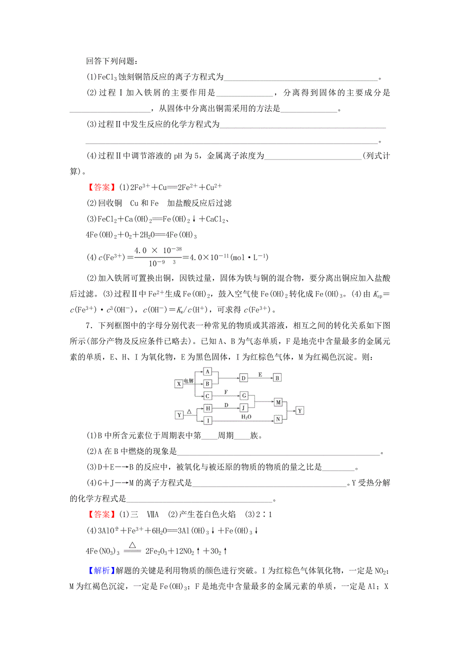 2016届高考化学一轮复习 第3章 第8讲《铁及其化合物》同步练习2_第3页