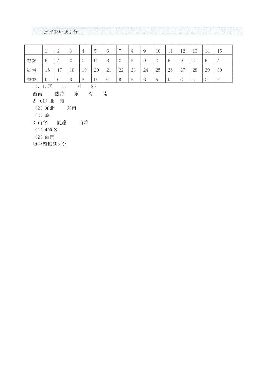 山东省日照市莒县北五校2015-2016学年七年级地理10月联考试题 新人教版_第5页