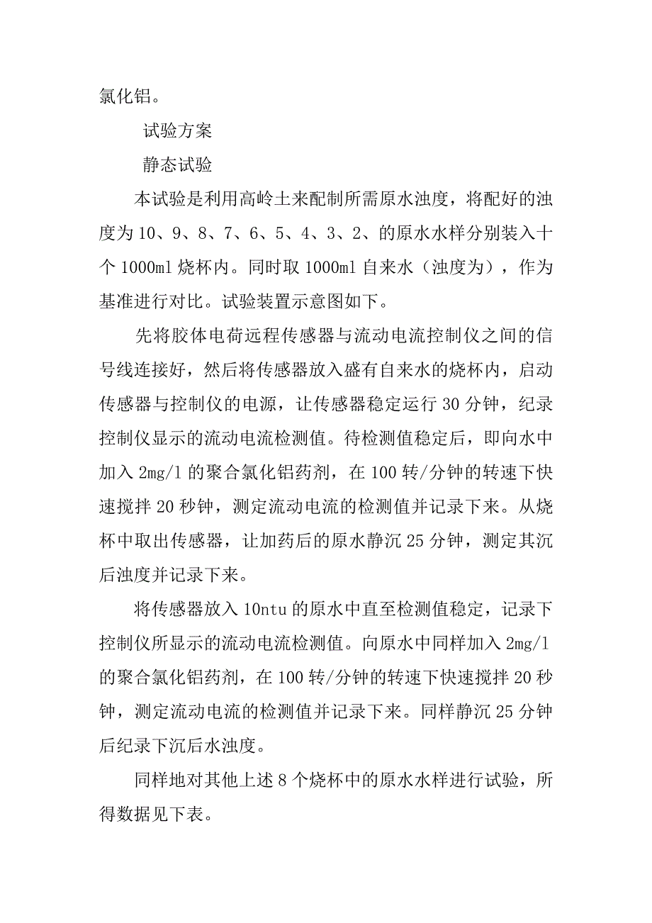 流动电流混凝投药自动控制技术在低浊度水中应用范围的研究的论文_第3页