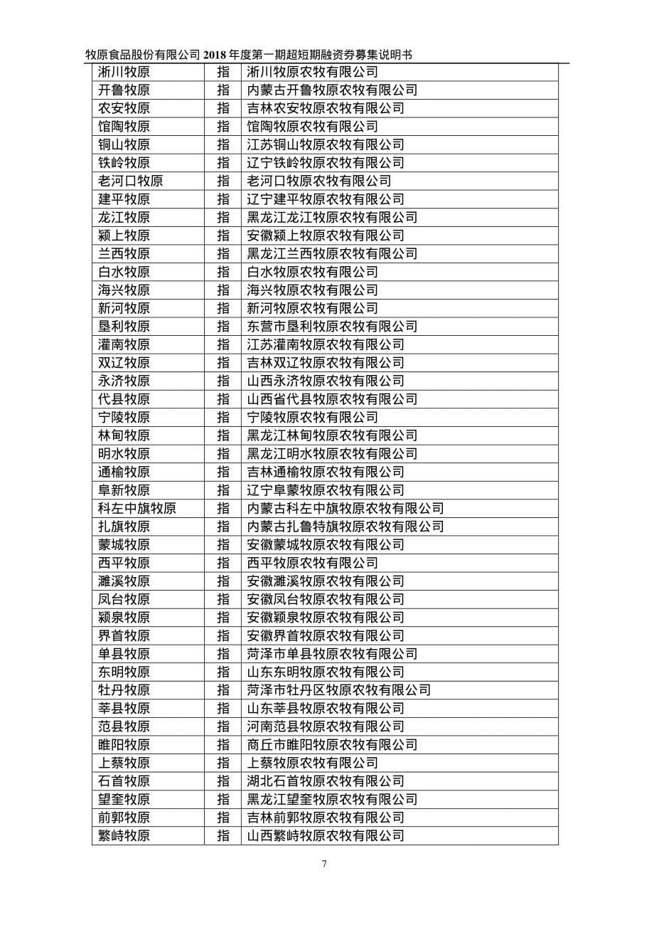 牧原食品股份有限公司18第一期超短期融资券募集说明书_第5页