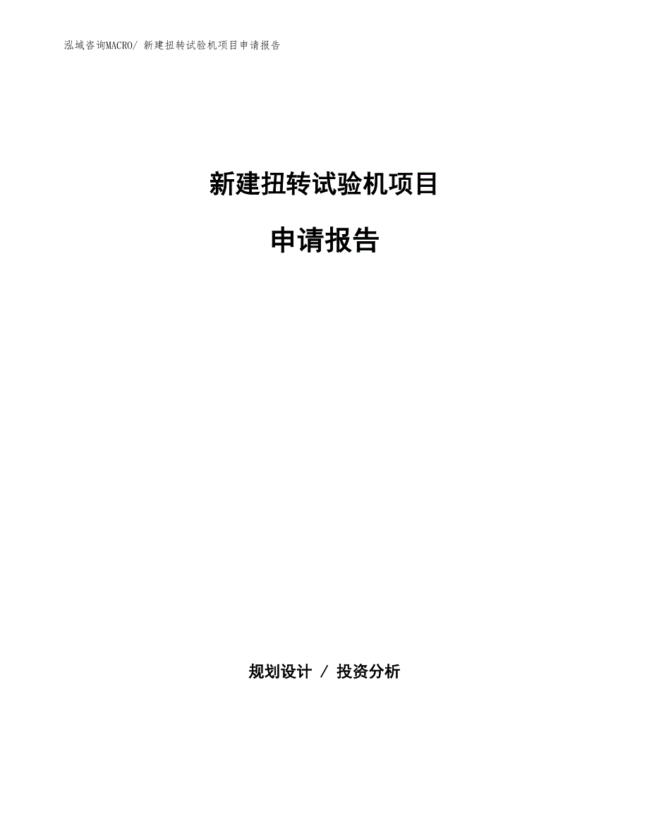 新建扭转试验机项目申请报告_第1页