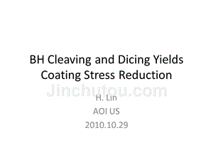 BH dicing and coating stress improvment 2010 1029