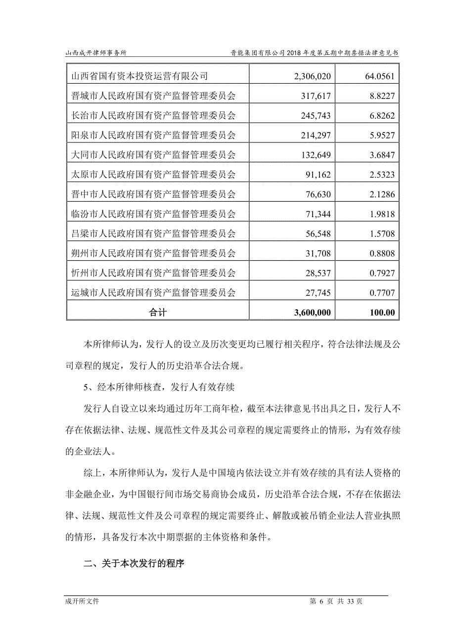 晋能集团有限公司18年度第五期中期票据法律意见书_第5页