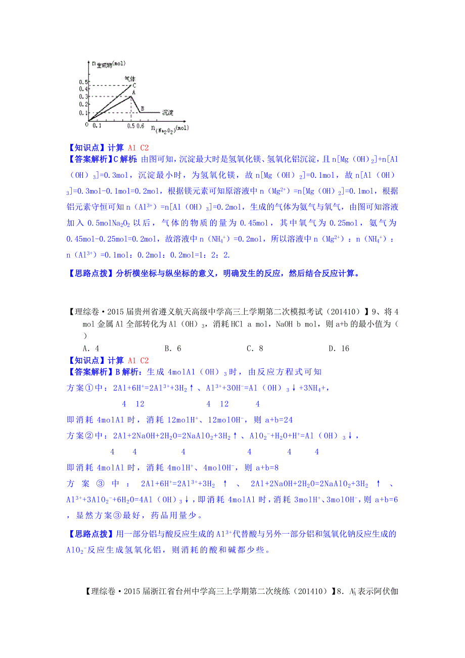 全国2015届高考化学试题汇编（11月第一期）a1 阿伏伽德罗常数和物质的量_第2页