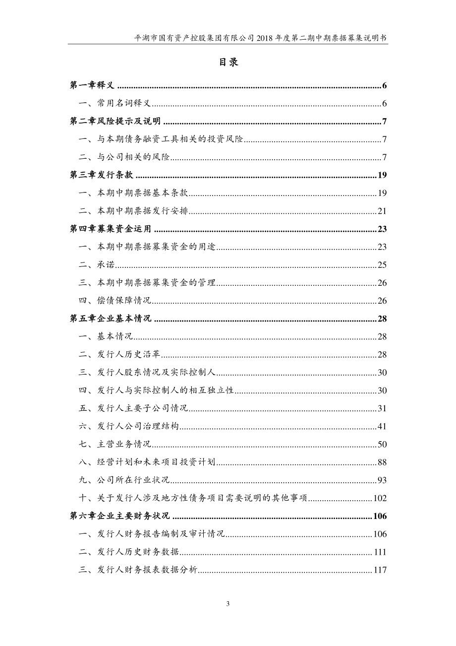 平湖市国有资产控股集团有限公司18年度第二期中期票据募集说明书_第2页