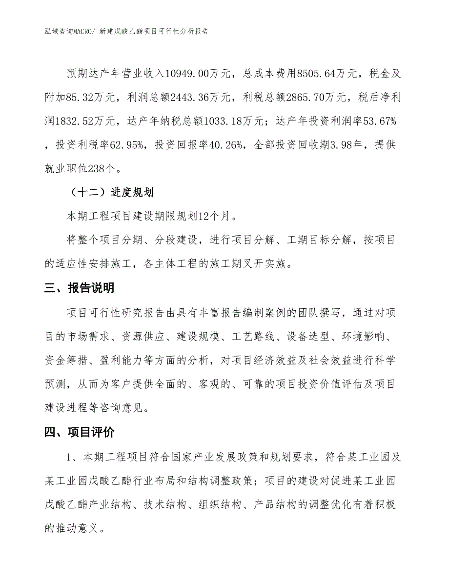 新建戊酸乙酯项目可行性分析报告_第4页