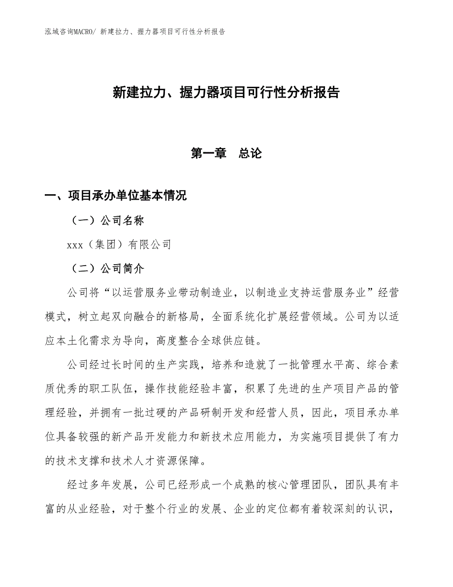 新建拉力、握力器项目可行性分析报告_第1页