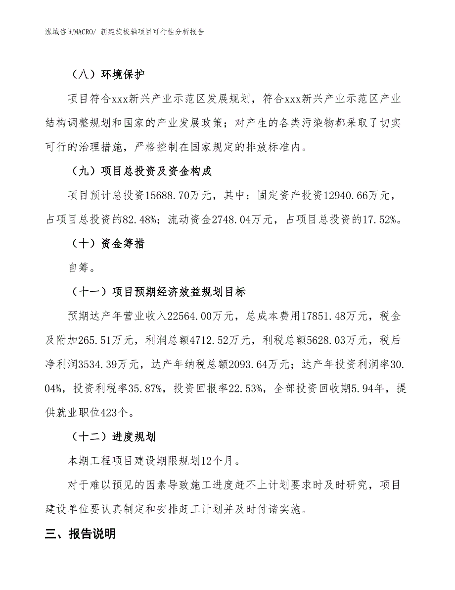 新建旋梭轴项目可行性分析报告_第4页