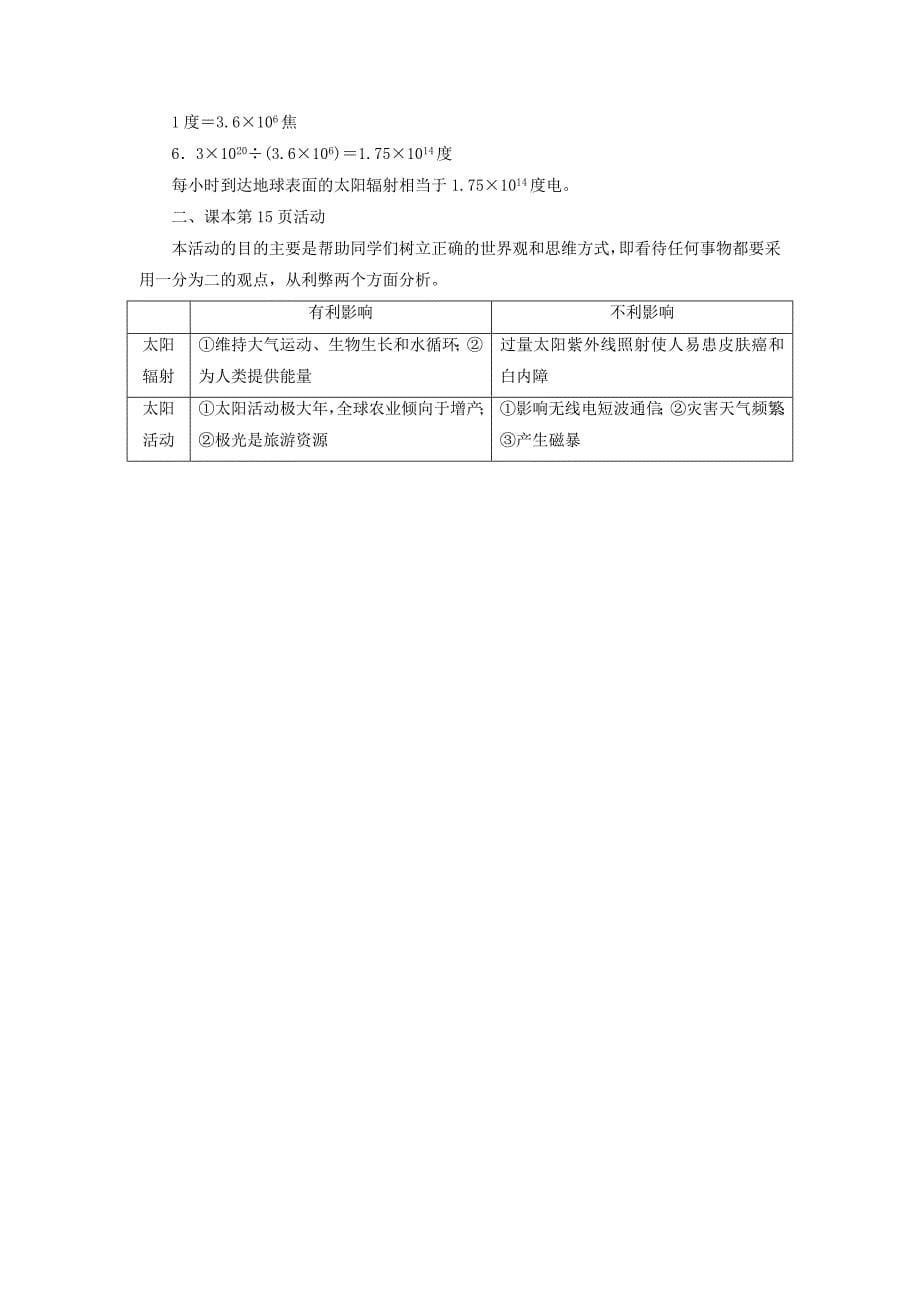 2014-2015学年高中地理 1.2 太阳对地球的影响课堂互动与探究 湘教版必修1_第5页