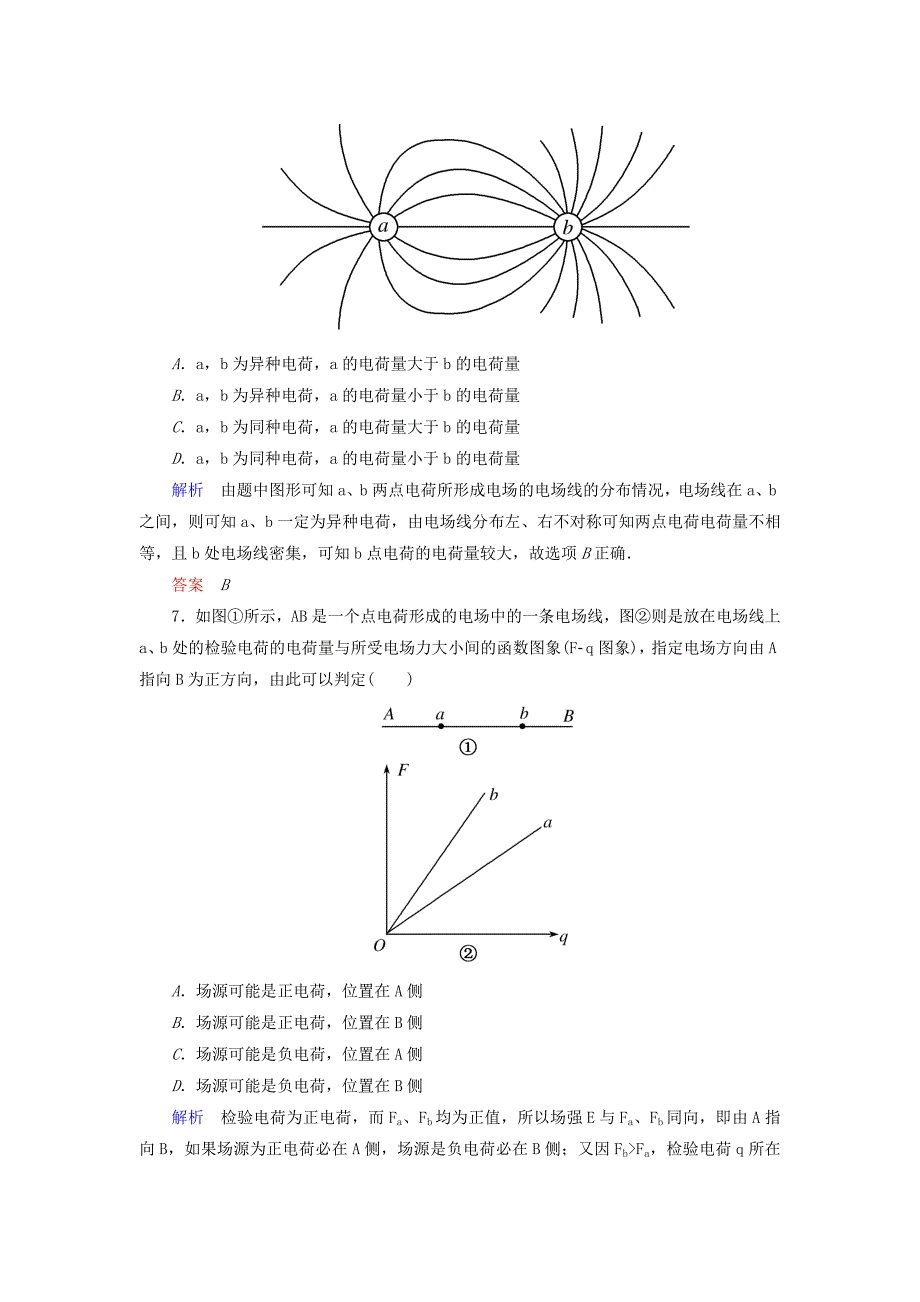 2015年高中物理 第一章 静电场 电场强度双基限时练 新人教版选修3-1_第3页