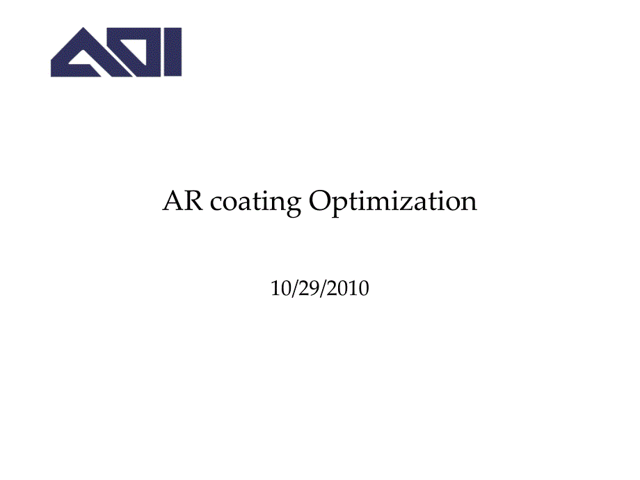 AR coating Optimization_第1页