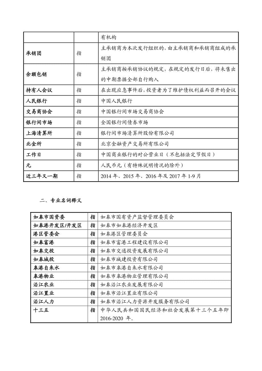 如皋沿江开发投资有限公司18第一期中期票据募集说明书(更新)_第5页