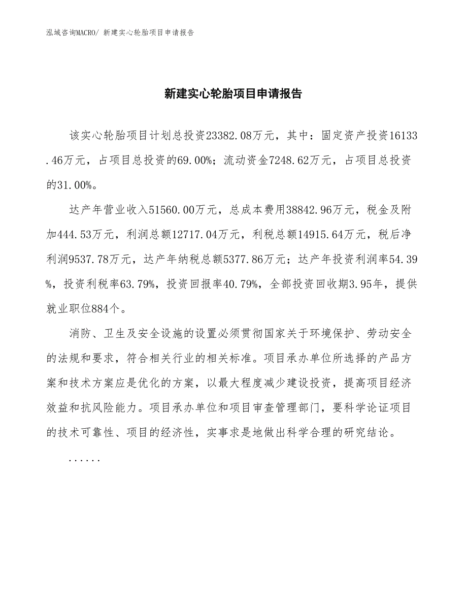 新建实心轮胎项目申请报告_第2页