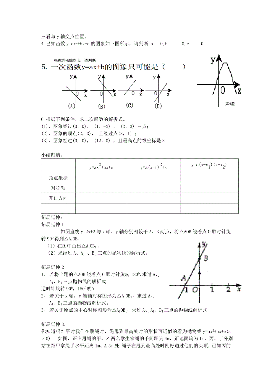 中考数学专题复习 二次函数试卷_第2页