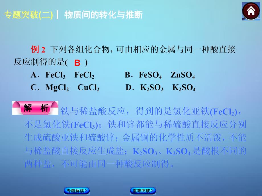 2018年中考化学 专题突破2 物质间的转化与推断课件 新人教版_第3页