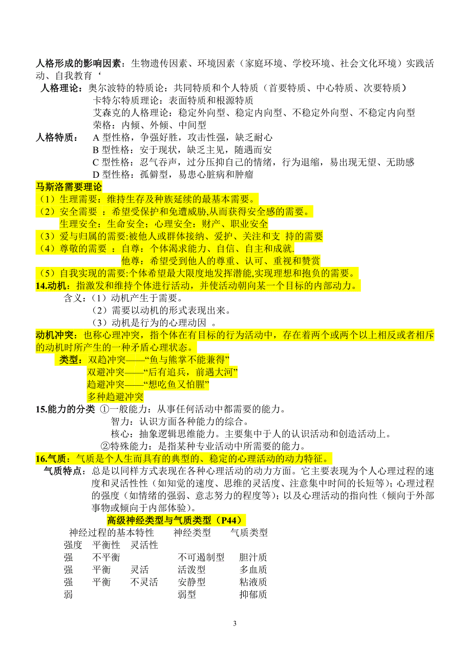 护理心理学复习考试重点_第3页