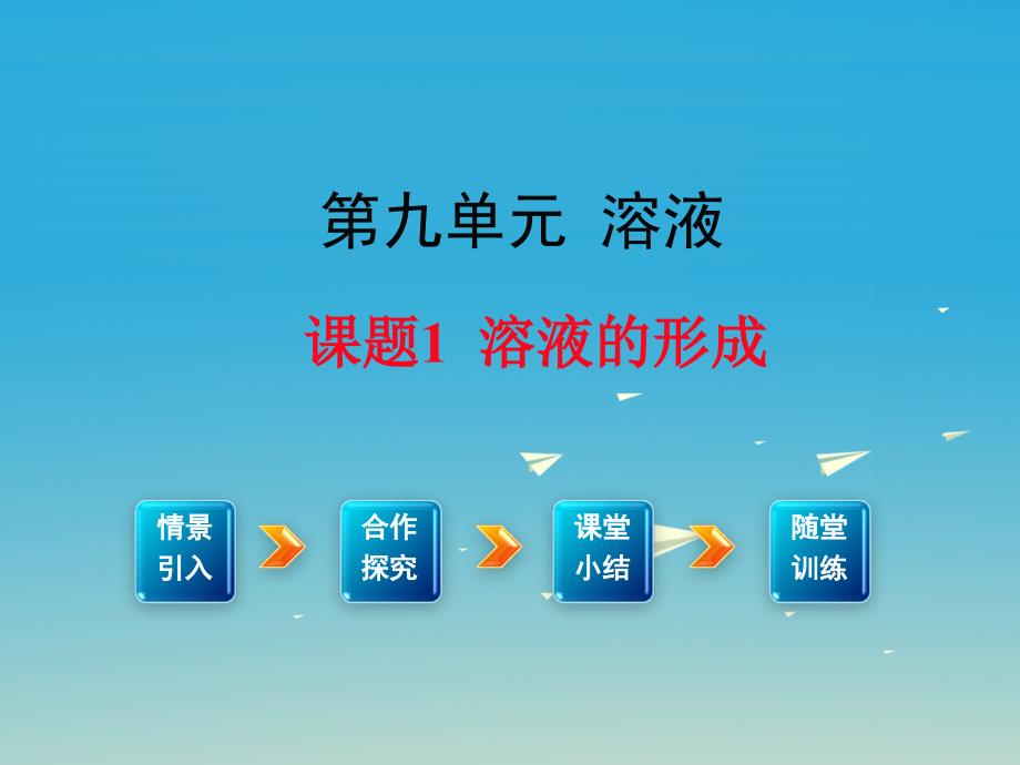 2018年春九年级化学下册第9单元溶液课题1溶液的形成教学课件新版新人教版_第1页