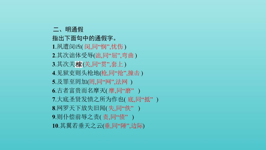 浙江省2020版高考语文一轮复习 教材梳理 文言文课件（必修5）_第3页