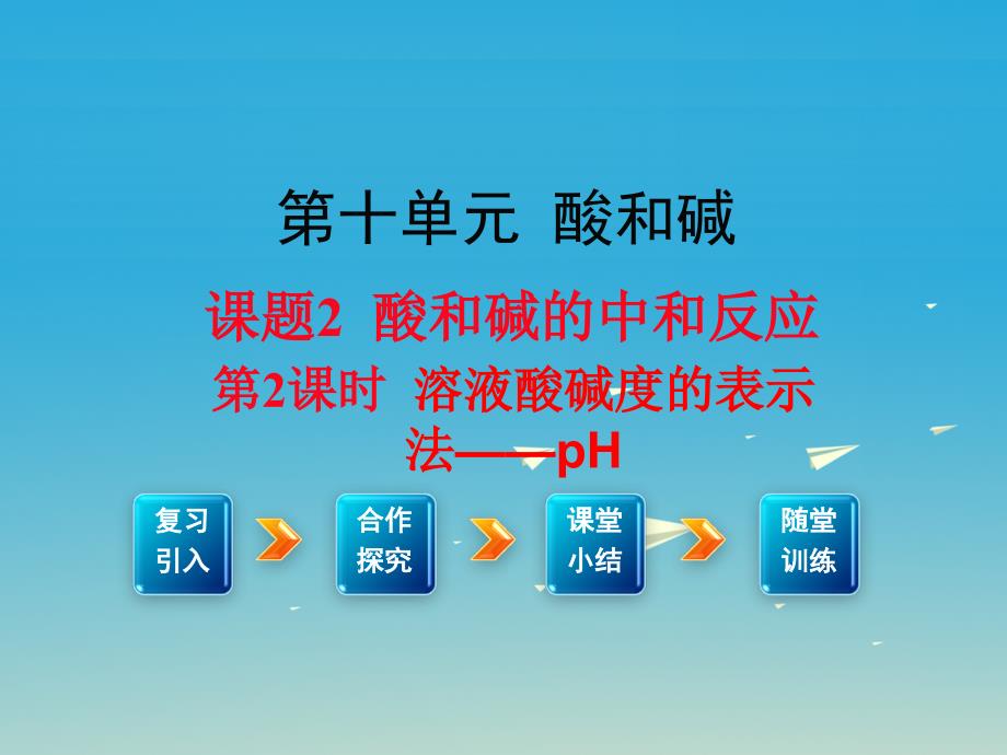 2018年春九年级化学下册 第10单元 酸和碱 课题2 第2课时 溶液酸碱度的表示法—ph教学课件 （新版）新人教版_第1页