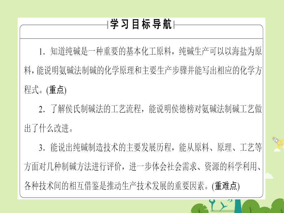 2018-2019学年高中化学 主题2 海水资源 工业制碱 课题3 纯碱制造技术的发展课件 鲁科版选修2_第2页