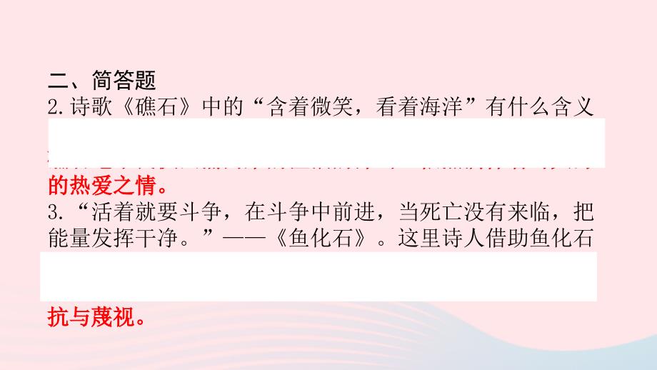 浙江省嘉兴市秀洲区高照实验学校中考语文总复习（九）艾青诗选课件_第3页