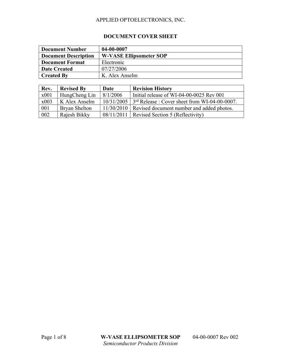 04-00-0007_002 W-VASE Ellipsometer SOP （R）_第1页