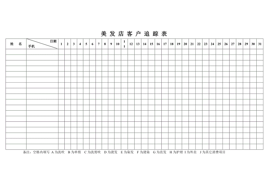 美发店客户追踪表-美发店_第1页