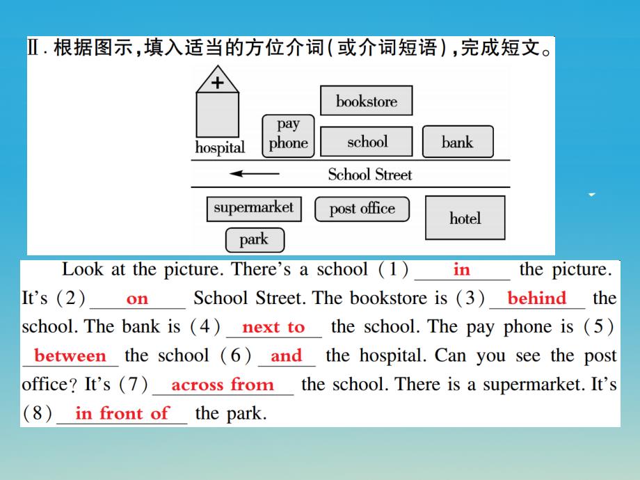 2018春七年级英语下册unit8isthereapostofficenearhere第3课时sectionagrammarfocus-3c作业课件新版人教新目标版_第3页