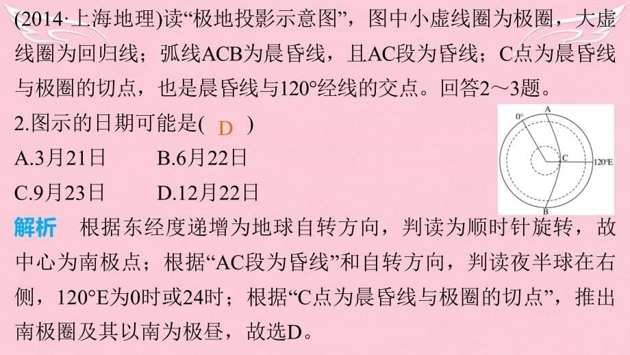 2018届高三地理二轮复习 专题一 自然地理基本规律和原理 第1讲 地球的运动规律课件_第5页