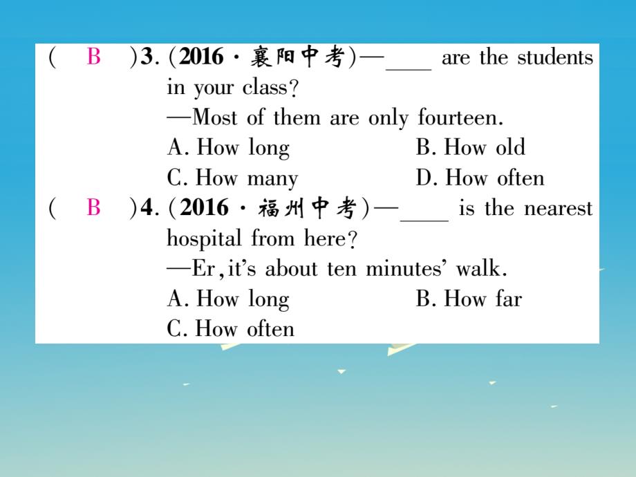 2018年春八年级英语下册 unit 9 have you ever been to a museum考点集训课件 （新版）人教新目标版_第3页