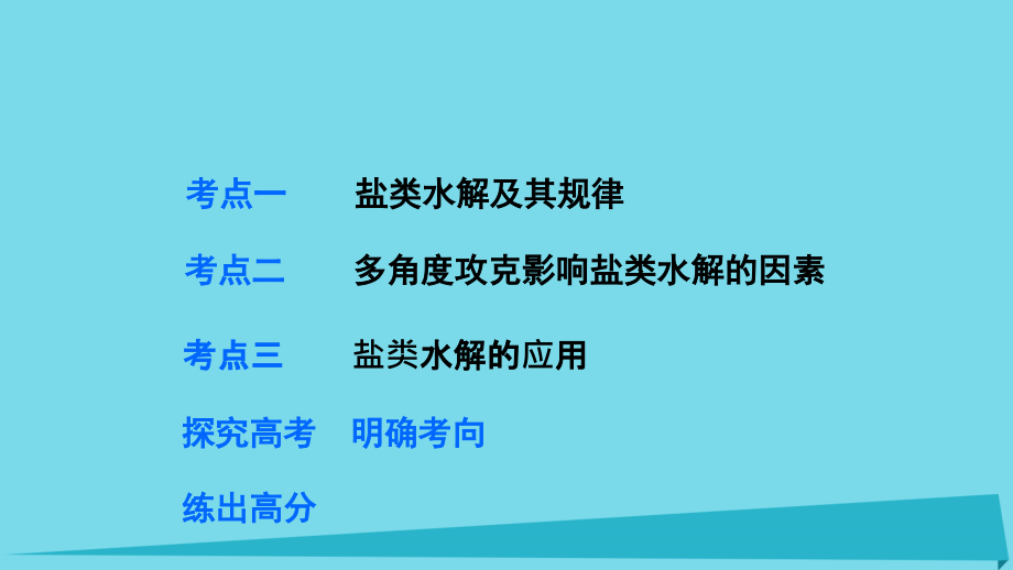 北京师范大学宁江附中2018届高考化学 第八章 第3讲 盐类水解复习课件_第3页