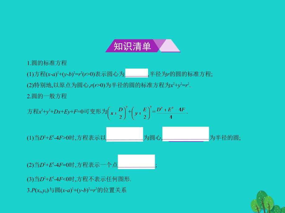 全国通用2018届高考数学一轮总复习第九章直线和圆的方程9.2圆的方程课件理新人教b版_第2页