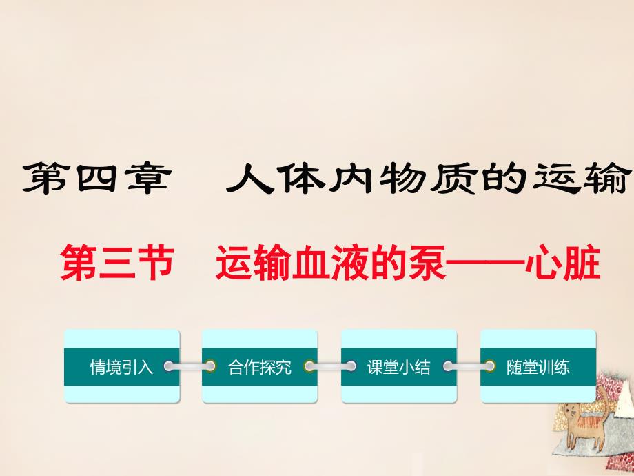 2018春七年级生物下册 第四章 第三节 输送血液的泵——心脏课件 （新版）新人教版_第1页