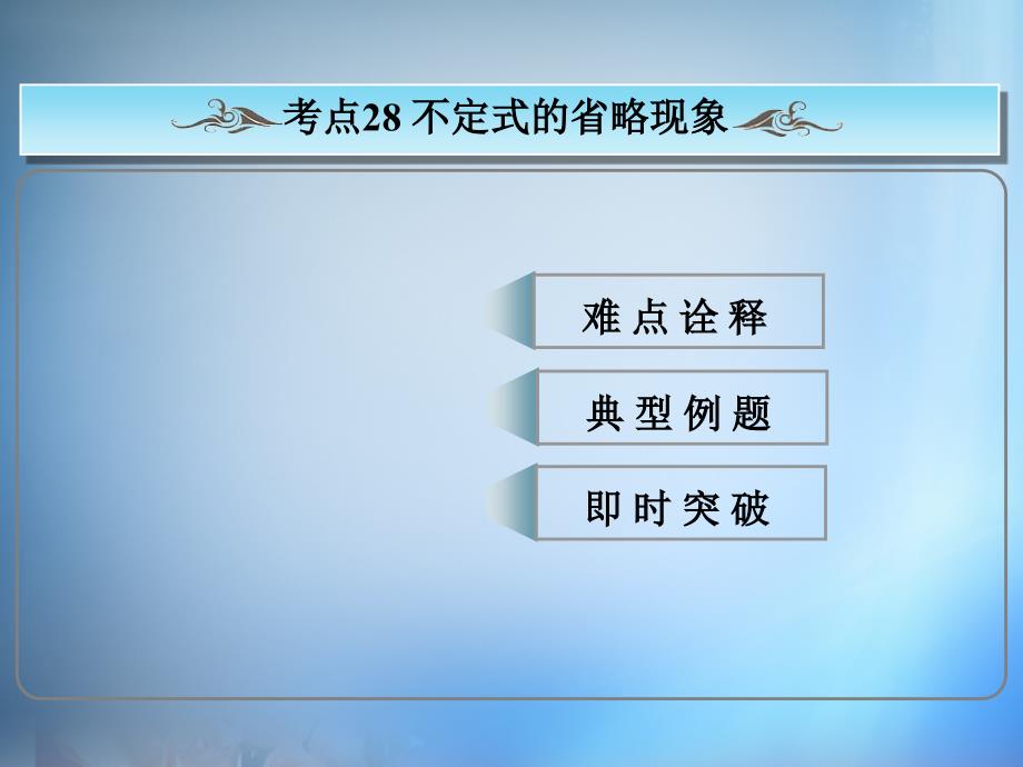 2018版高考英语总复习 常考句式 不定式的省略现象课件 新人教版_第1页