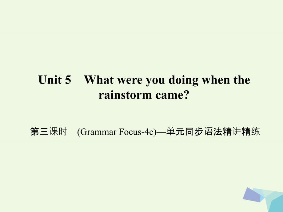 2018春八年级英语下册 unit 5 what were you doing when the rainstorm came（第3课时）(grammar focus-4c)同步语法精讲精练课件 （新版）人教新目标版_第1页