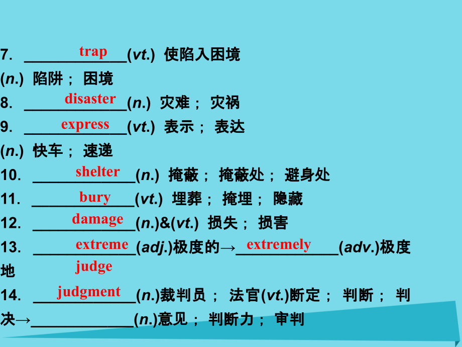 2018高考英语总复习 第一部分 基础考点聚焦 unit4 earthquakes 课件 新人教版必修1_第3页