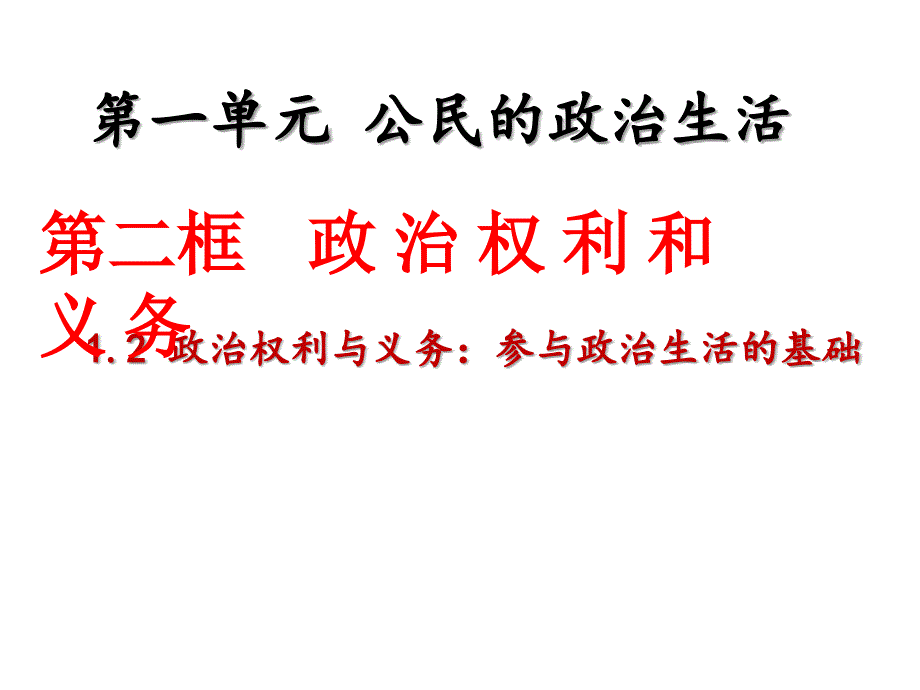 2019高中政治必修2人教版1.2政治权利与义务：参与政治生活的基础（共49张ppt） _第2页