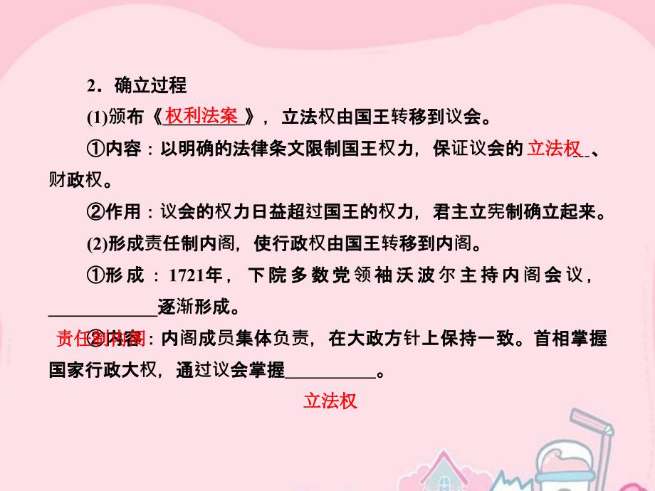 2018届高考历史一轮复习 第4讲 近代西方资本主义政治制度的确立与发展课件 新人教版_第3页