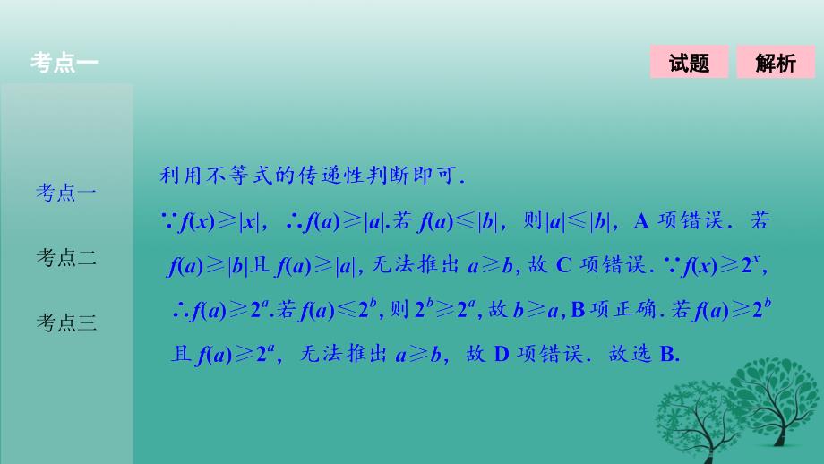 2018届高考数学二轮复习 第一部分 专题篇 专题一 集合、常用逻辑用语、不等式、函数与导数 第四讲 不等式课件(理)_第3页