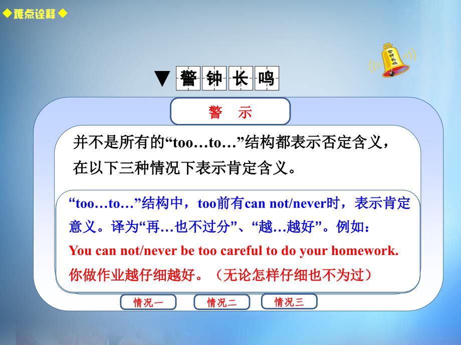 2018版高考英语总复习 常考句式 too…to…句型课件 新人教版_第4页