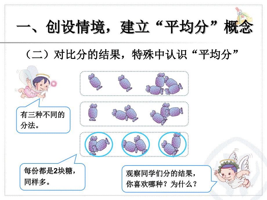 2014年新人教版二年级下册数学 第二单元表内除法(一) 第一课时 平均分(1)_第3页