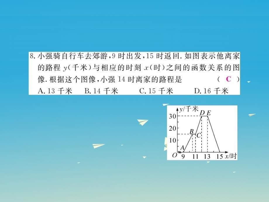 2018年春八年级数学下册 20 函数检测卷课件 （新版）冀教版_第5页