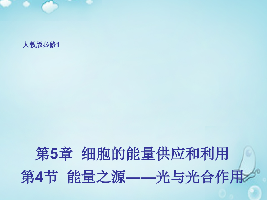 2018-2019高中生物 5.4能量之源-光与光合作用课件 新人教版必修1_第1页