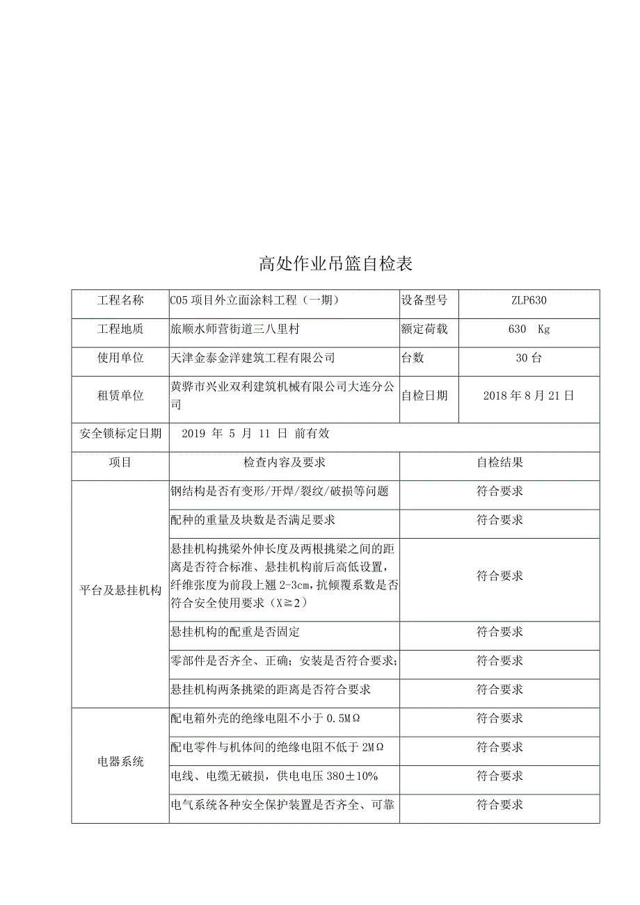 吊篮自检报告_第2页