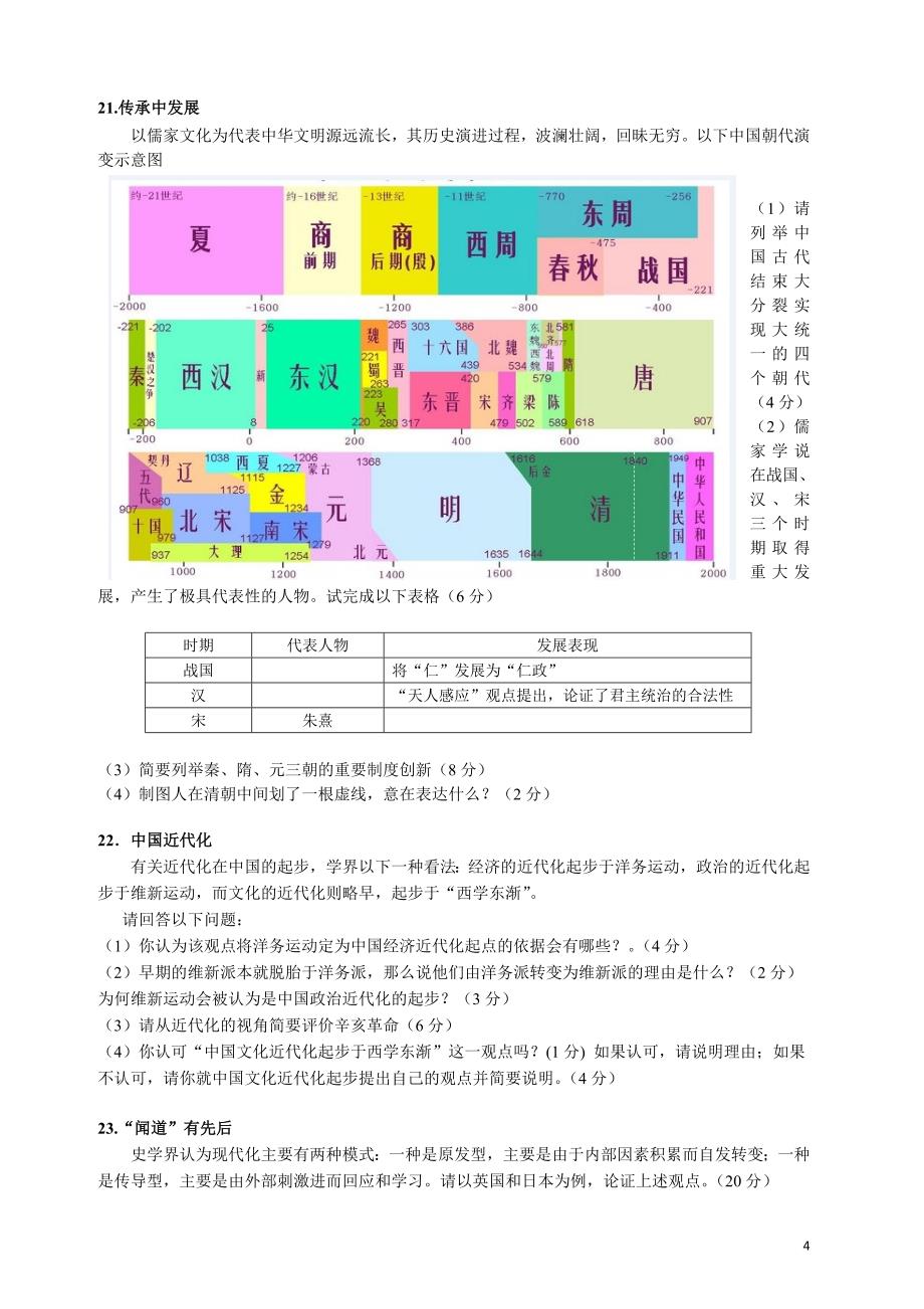 2017年上海静安区高三历史一模卷_第4页