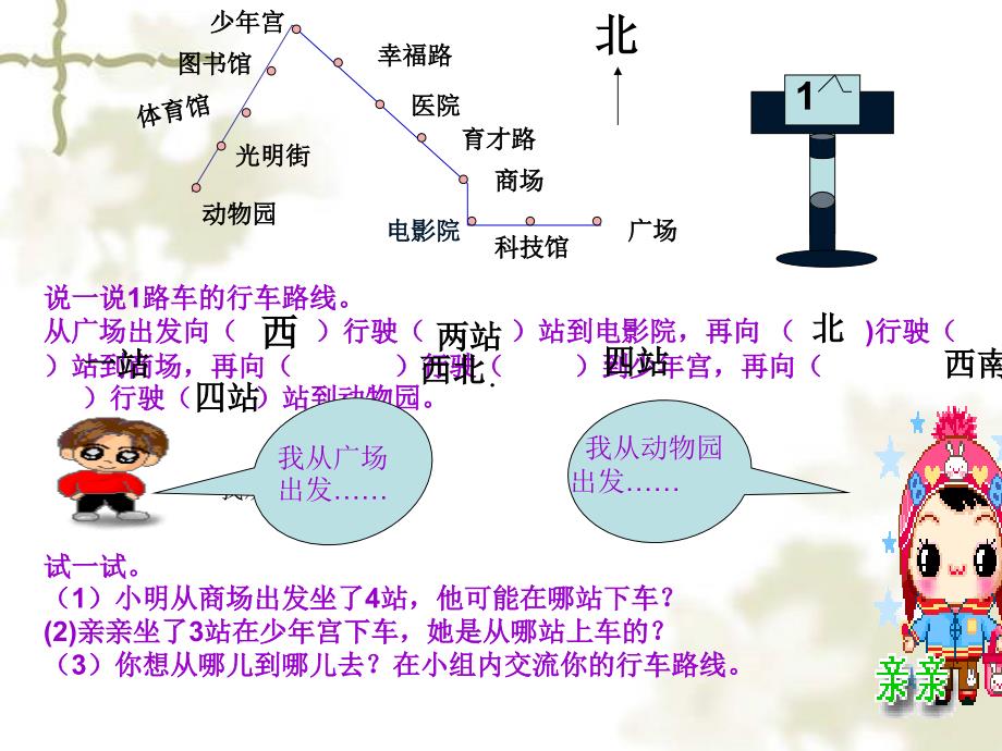 人教版三年级数学下册《认识简单的路线》课件_第4页